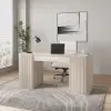 Modern Wash White Standing Computer Desk & Upholstered Swivel Task Chair Set (1500mm ) – AUD-H1889