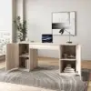 Modern Wash White Standing Computer Desk & Upholstered Swivel Task Chair Set (1500mm ) – AUD-H1889