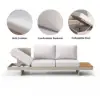 Tevara 4-Piece Outdoor Teak & Aluminium Modular Sofa Set for 6 in White with Black Cover