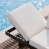 Tevara 4-Piece Outdoor Teak & Aluminium Modular Sofa Set for 6 in Ivory with Black Cover