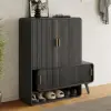 Ash Wood Veneer Shoe Storage Fluted Entryway Cabinet – AUD-H1894
