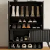 Ash Wood Veneer Shoe Storage Fluted Entryway Cabinet – AUD-H1894