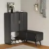 Ash Wood Veneer Shoe Storage Fluted Entryway Cabinet – AUD-H1894
