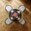 Dining Set 1000-1400mm Japandi Extendable Dining Table Black with 4 Chairs