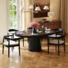 Dining Set 1000-1400mm Japandi Extendable Dining Table Black with 6 Chairs