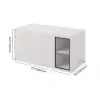 Modern 180 cm White Kitchen Island with Storage & LED Light, Waterfall Edge