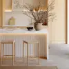 Modern 180 cm White Kitchen Island with Storage & LED Light, Waterfall Edge