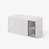 Modern 180 cm White Kitchen Island with Storage & LED Light, Waterfall Edge