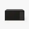 Modern 183 cm Black Kitchen Island with Storage & LED Light, Waterfall Edge
