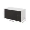 Modern 183 cm White & Black Kitchen Island with Storage & LED Light, Waterfall Edge