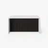 Modern 183 cm White & Black Kitchen Island with Storage & LED Light, Waterfall Edge