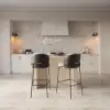 Mid-Century Modern 129 cm Glossy Sintered Stone Top Kitchen Island with Cabinets, Whitewash