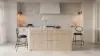 Mid-Century Modern 129 cm Glossy Sintered Stone Top Kitchen Island with Cabinets, Whitewash