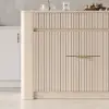 Mid-Century Modern 129 cm Glossy Sintered Stone Top Kitchen Island with Cabinets, Whitewash