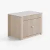 Mid-Century Modern 129 cm Glossy Sintered Stone Top Kitchen Island with Cabinets, Whitewash