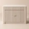 Mid-Century Modern 129 cm Glossy Sintered Stone Top Kitchen Island with Cabinets, Whitewash
