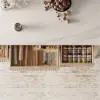 Mid-Century Modern 183 cm Glossy Sintered Stone Top Kitchen Island with Drawers, Whitewash
