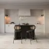 Picture of Mid-Century Modern 129 cm Glossy Sintered Stone Top Kitchen Island with Storage, Black
