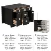 Picture of Mid-Century Modern 129 cm Glossy Sintered Stone Top Kitchen Island with Storage, Black