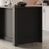 Picture of Mid-Century Modern 129 cm Glossy Sintered Stone Top Kitchen Island with Storage, Black