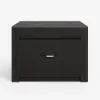 Picture of Mid-Century Modern 129 cm Glossy Sintered Stone Top Kitchen Island with Storage, Black