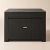 Picture of Mid-Century Modern 129 cm Glossy Sintered Stone Top Kitchen Island with Storage, Black