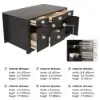 Mid-Century Modern 183 cm Glossy Sintered Stone Top Kitchen Island with Cabinets, Black