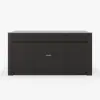 Mid-Century Modern 183 cm Glossy Sintered Stone Top Kitchen Island with Cabinets, Black