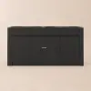 Mid-Century Modern 183 cm Glossy Sintered Stone Top Kitchen Island with Cabinets, Black