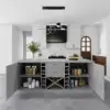 1830mm Modern Laminate Kitchen lsland Gray with Storage