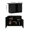 Japandi 127 cm Black Kitchen Island with Storage & LED Lighting