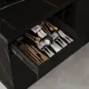 Japandi 127 cm Black Kitchen Island with Storage & LED Lighting