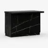 Japandi 127 cm Black Kitchen Island with Storage & LED Lighting