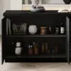 Japandi 183 cm Black Kitchen Island with Storage & LED Lighting