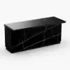 Japandi 183 cm Black Kitchen Island with Storage & LED Lighting