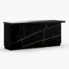 Japandi 183 cm Black Kitchen Island with Storage & LED Lighting