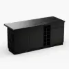 Japandi 183 cm Black Kitchen Island with Storage & LED Lighting