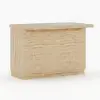 Japandi 127 cm Matte Travertine Kitchen Island with Storage & LED Lighting