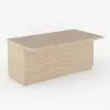 Picture of 180 cm Japandi Kitchen lsland Matte Travertine Wooden Storage Kitchen Cabinet with Light