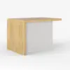 Modern 130 cm Wood Kitchen Island with Storage, White & Natural