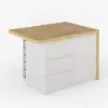 Modern 130 cm Wood Kitchen Island with Storage, White & Natural