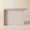 Modern 130 cm Wood Kitchen Island with Storage, White & Natural