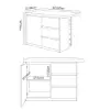 Modern 130 cm Wood Kitchen Island with Storage, Natural