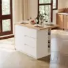 Modern 130 cm Wood Kitchen Island with Storage, Natural