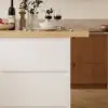 Modern 130 cm Wood Kitchen Island with Storage, Natural