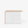 Modern 130 cm Wood Kitchen Island with Storage, Natural