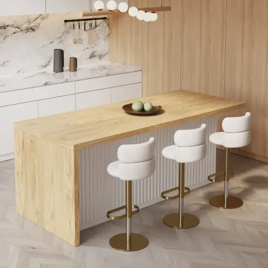 Picture of Modern 183 cm Wood Kitchen Island with Storage, White & Natural – AUD-H1911