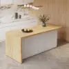 Picture of Modern 183 cm Wood Kitchen Island with Storage, White & Natural – AUD-H1911