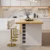 Picture of Modern 183 cm Wood Kitchen Island with Storage, White & Natural – AUD-H1911