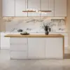 Picture of Modern 183 cm Wood Kitchen Island with Storage, White & Natural – AUD-H1911